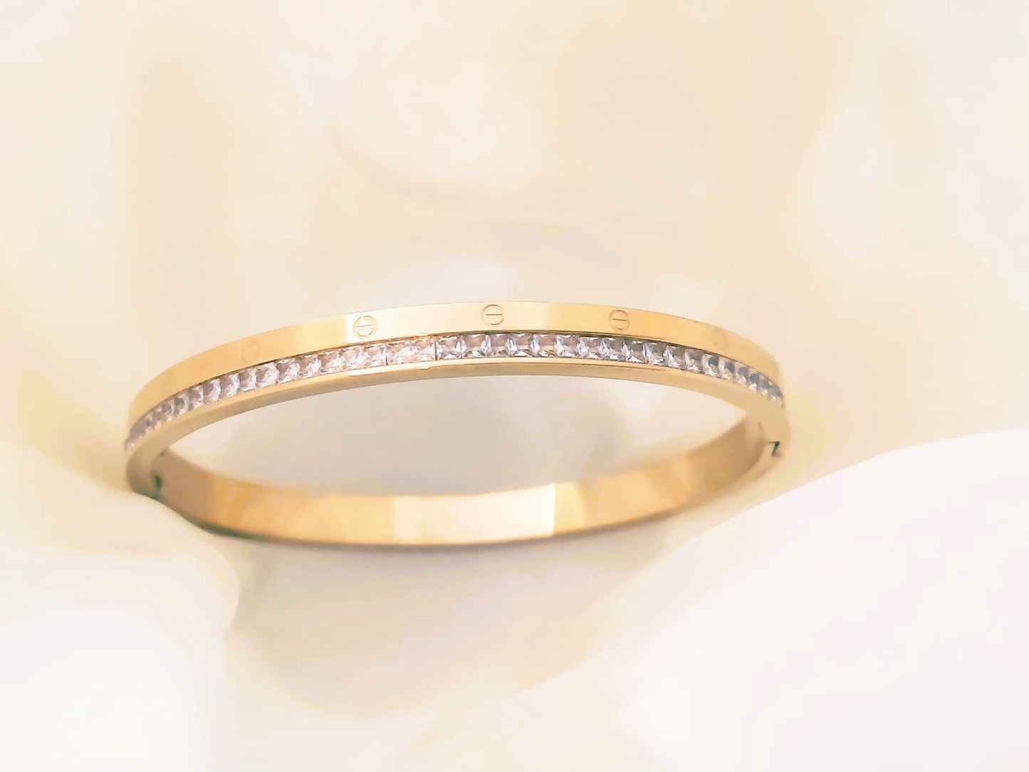 Stainless Steel 18K Gold Plated Bangle Bracelet